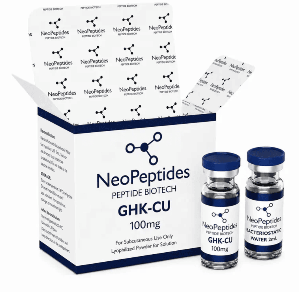 GHK-CU 100 MG C/ AGUA BASTERIOSTATICA NEOPEPTIDES – Peptídeo