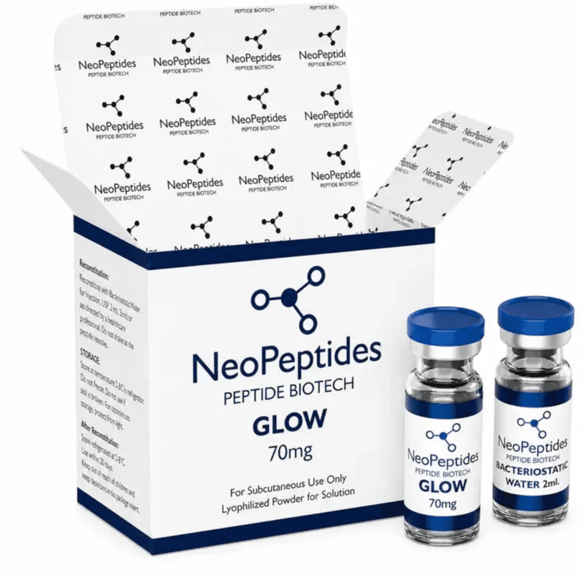 GLOW 70MG BLEND C/ AGUA BACTERIOSTATICA – Peptídeo