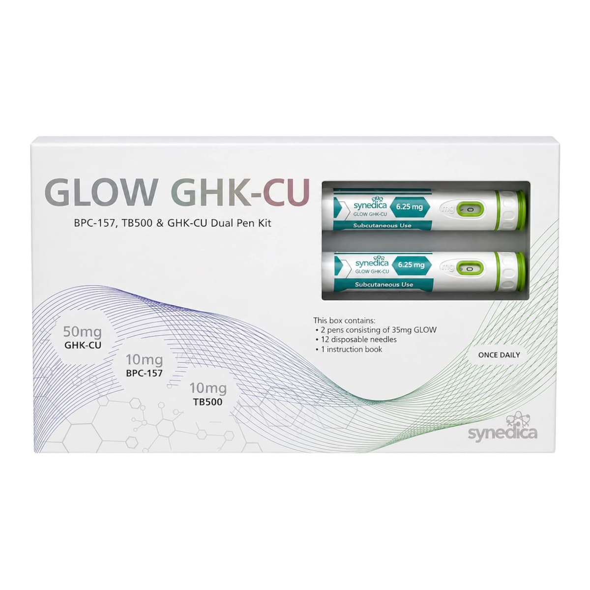 SYNEDICA GLOW GHK-CU, BPC-157, TB500 – KIT 02 PEN – Peptídeo