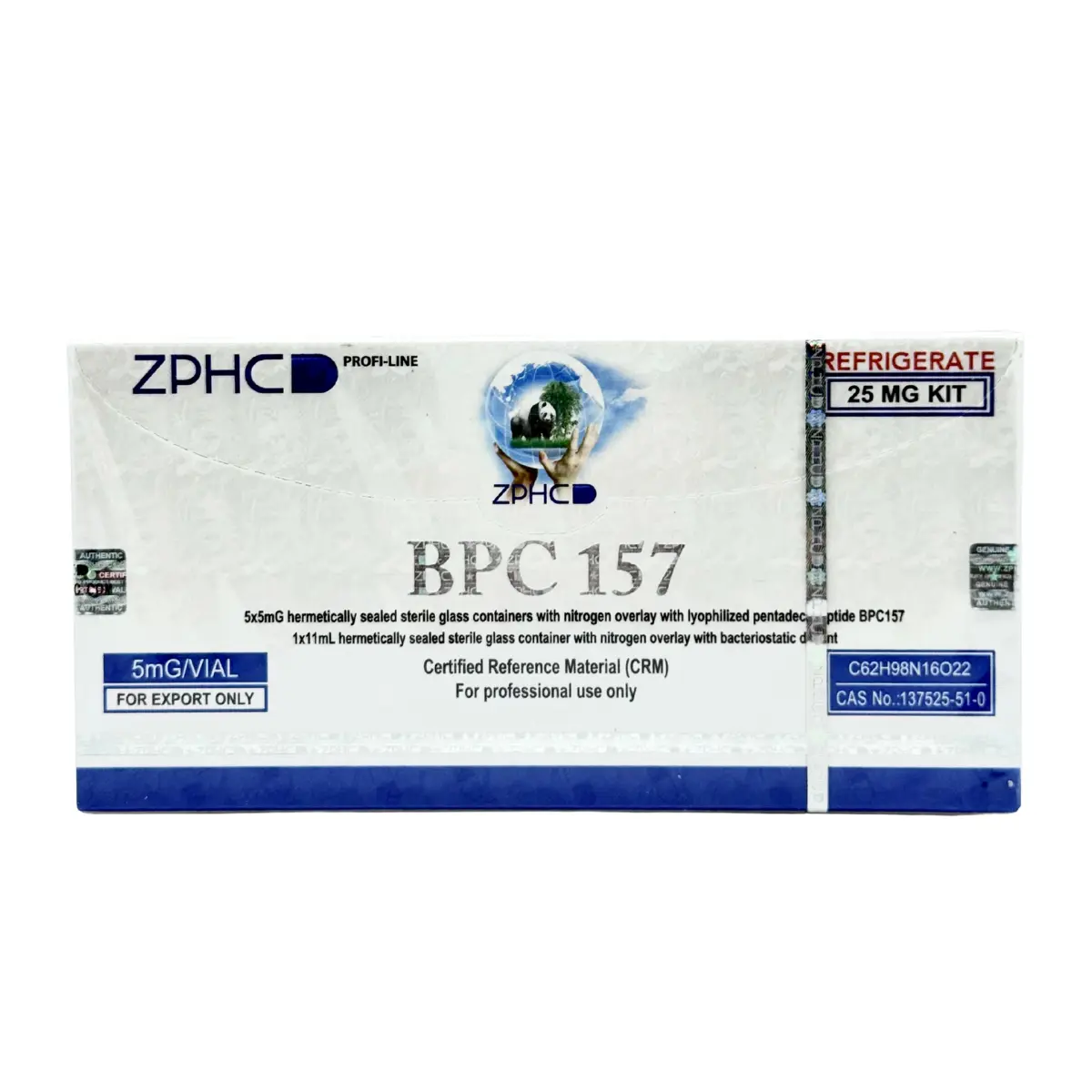 ZPHC BPC-157 25mg (5 Vials x 5mg) – Peptídeo