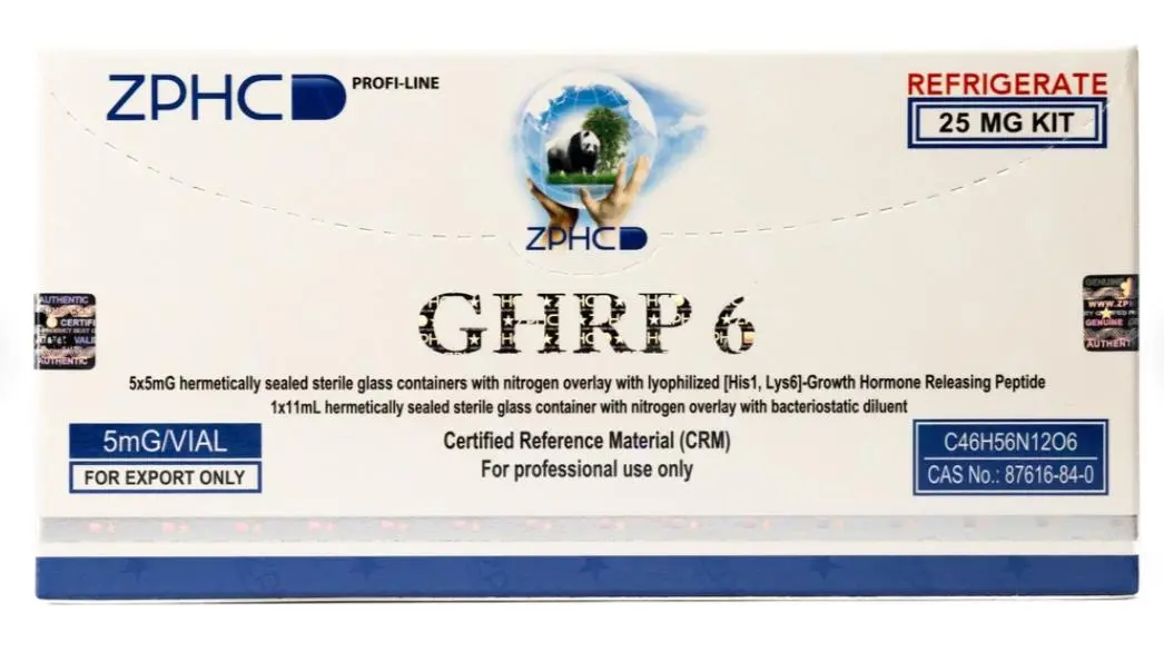 ZPHC GHRP-6 25mg (5 Vials x 5mg) – Peptídeo